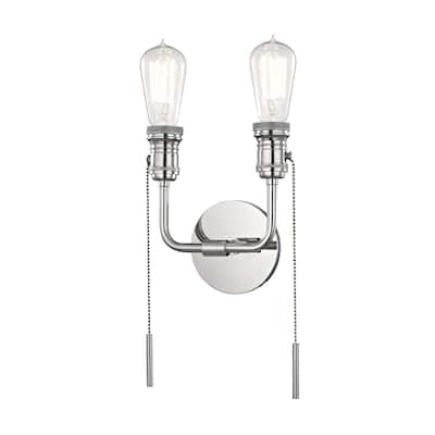 Mitzi by Hudson Valley Lexi 2-light Polished Nickel ADA Wall Sconce