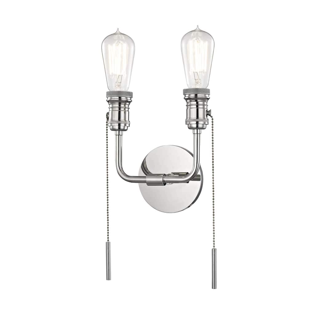 Mitzi by Hudson Valley Lexi 2-light Polished Nickel ADA Wall Sconce