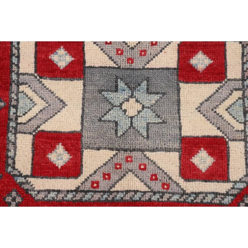 Kazak Oriental Area Rug Handmade Grey Traditional Wool Carpet - 4'11" x 6'9"