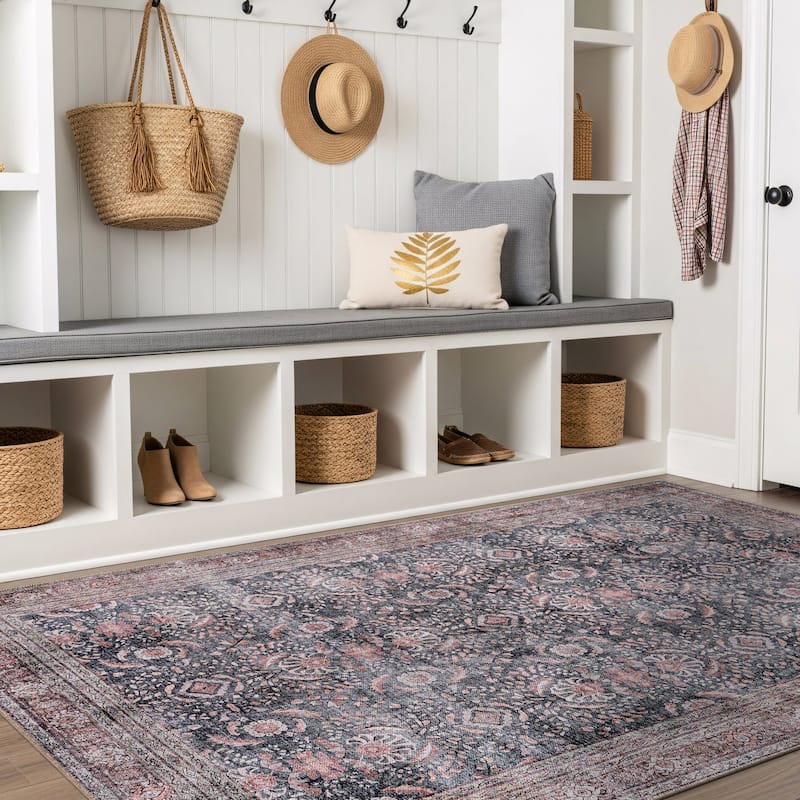 World Rug Gallery Vintage Inspired Machine Washable Non Slip Area Rug