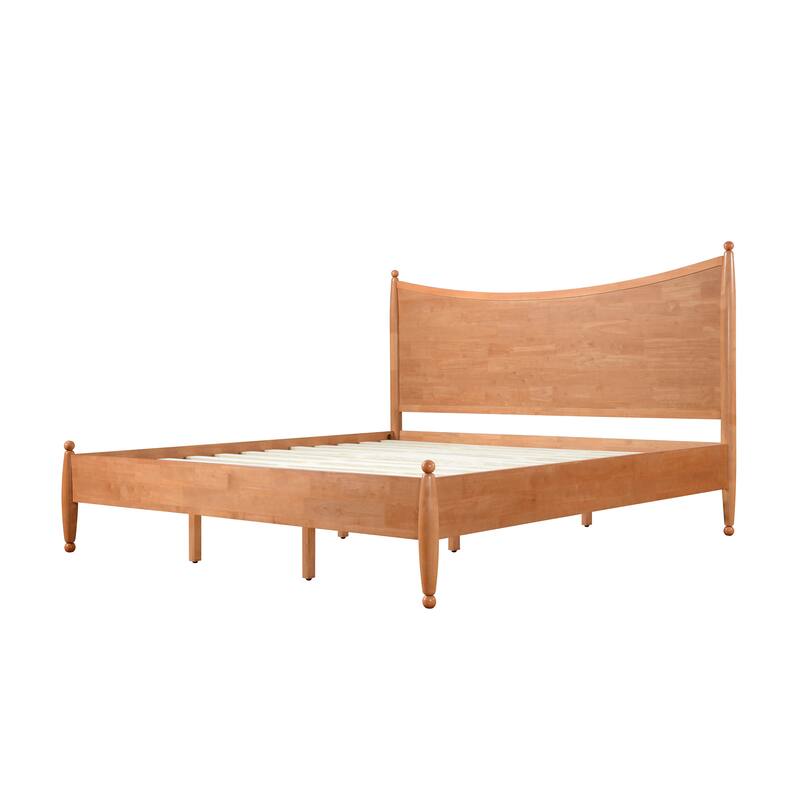 Christopher Knight Home - Classic Transitional Wooden Platform Bed with Curved Headboard