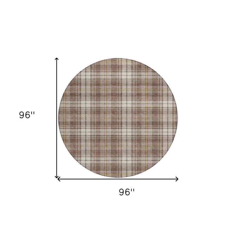 HomeRoots Plaid Transitional Rectangle Outdoor Rug