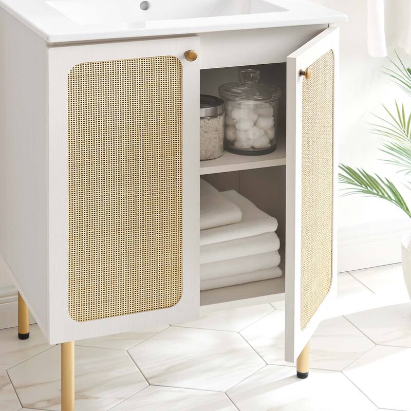 Chaucer 18"/24"/30"/36"/48"Single Basin/48" White Basin Bathroom Vanity