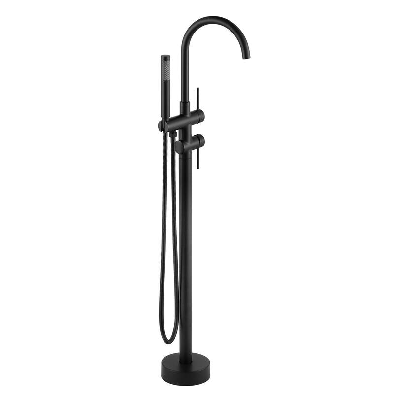 WOWOW Double Handle Freestanding Tub Faucet with Handheld Shower