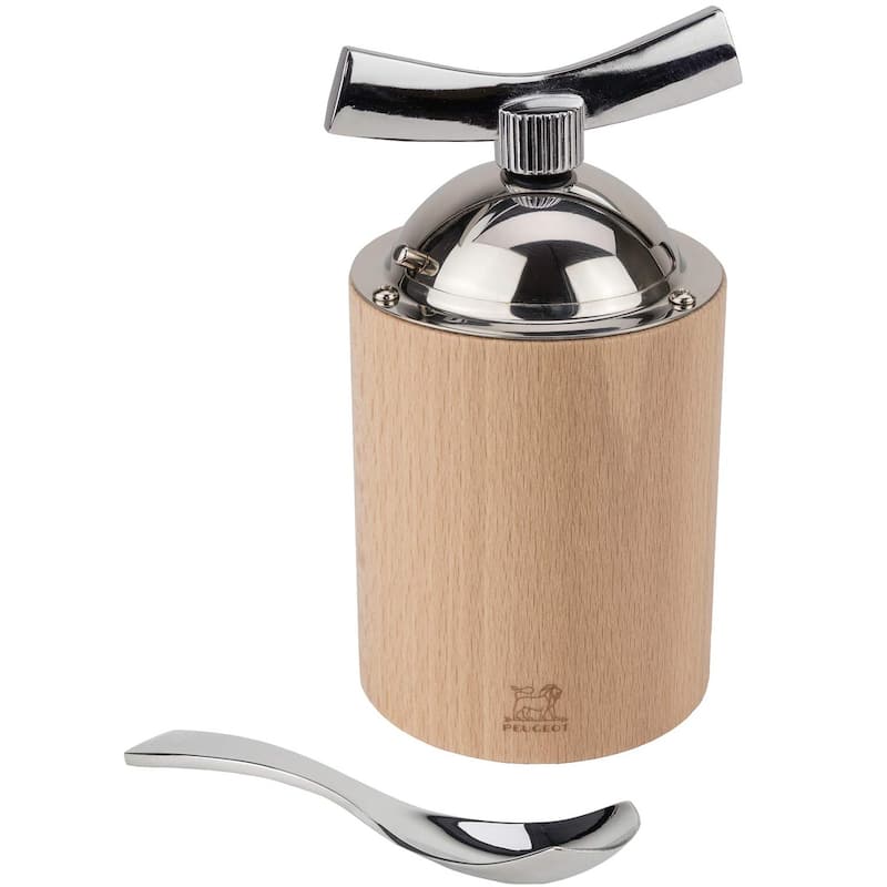 Peugeot Isen 5 Inch Manual Flax Seed Mill in Wood & Stainless Steel, Natural