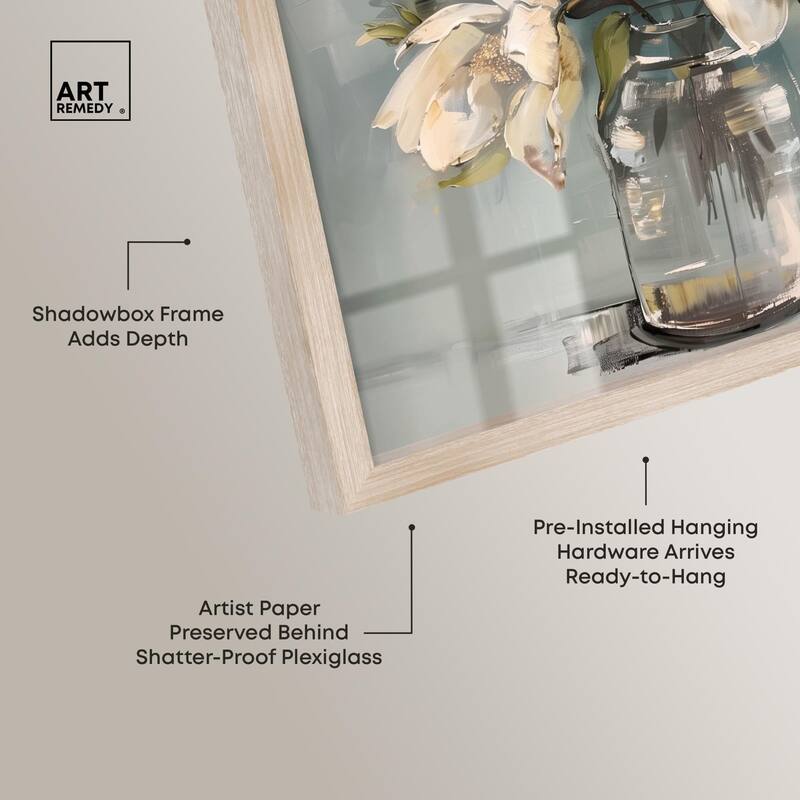 Prismatic Floral and Jar Shadowbox by Art Remedy