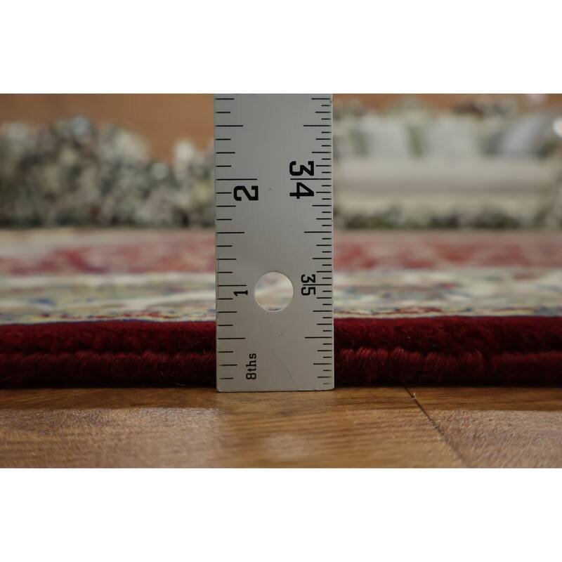 Hand Knotted Oriental 100% Wool Carpet Traditional All-Over Red Agra Area Rug - 5' 9'' X 4' 0''