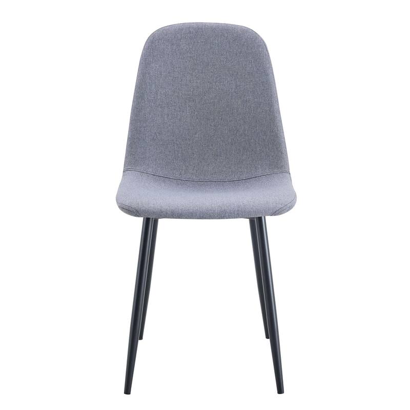 Modern 4 Piece Linen Cotton Dining Chair Set with Backrest, Metal Legs, Upholstered for Dining Room Kitchen Bedroom Living Room