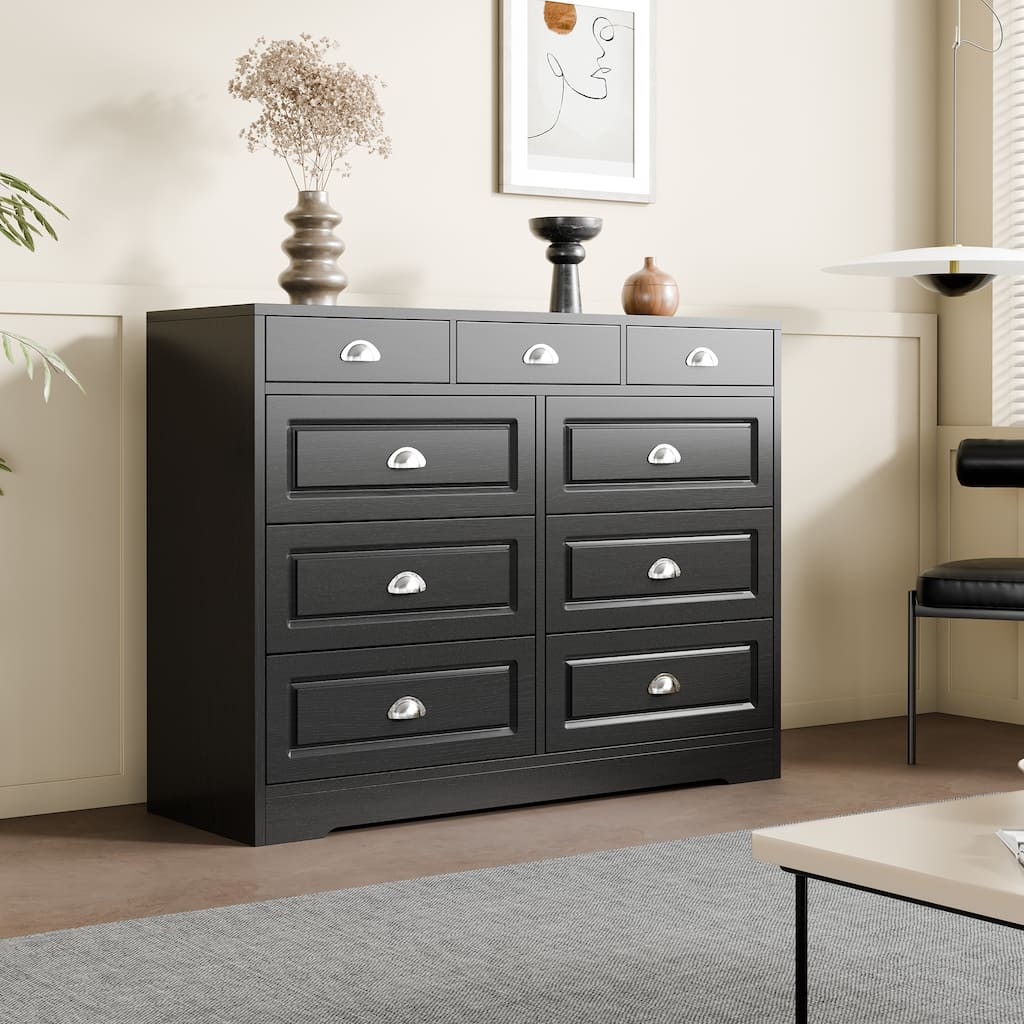9-Drawer Storage Dresser – Tall Entryway Organizer for Bedroom, Hallway & Living Room, TVs Up to 45''