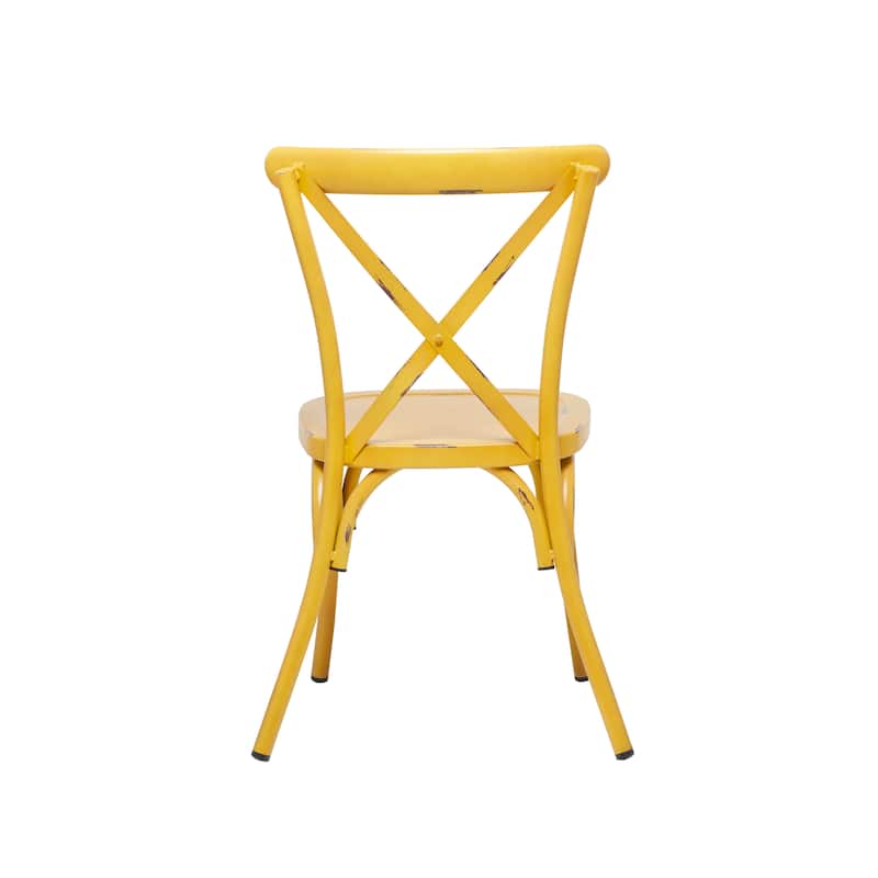 Iron Farmhouse Outdoor Dining Chair (Set of 2) - 22 x 19 x 35