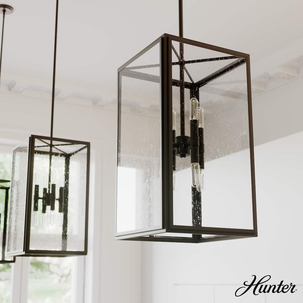 Hunter Felippe 8-Light Pendant w/Clear Seeded Glass, Industrial, Modern Farmhouse - Entry, Island, Dining Room