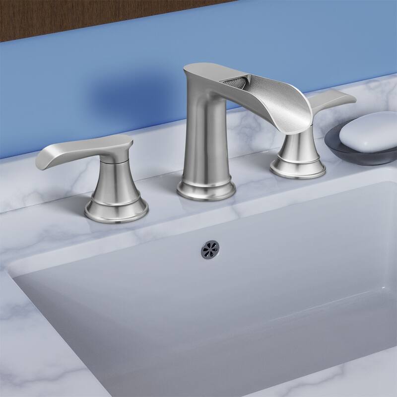 Topcraft Two Handle Waterfall Bathroom Faucet with Pop-Up Drainer