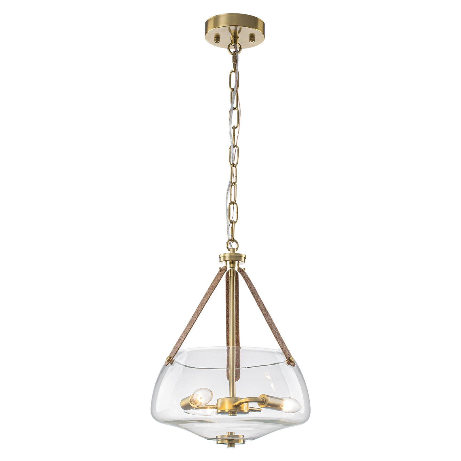 3-Light Modern Farmhouse Glass Chandelier Clear Jar Pendant Light - Dia.11.81inch