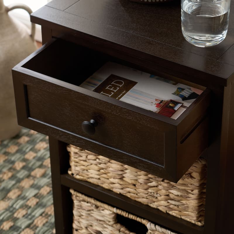 SAFAVIEH Alverta Red Storage Side Table - 15.9" x 13" x 27.6" - 16"W x 13"D x 26"H