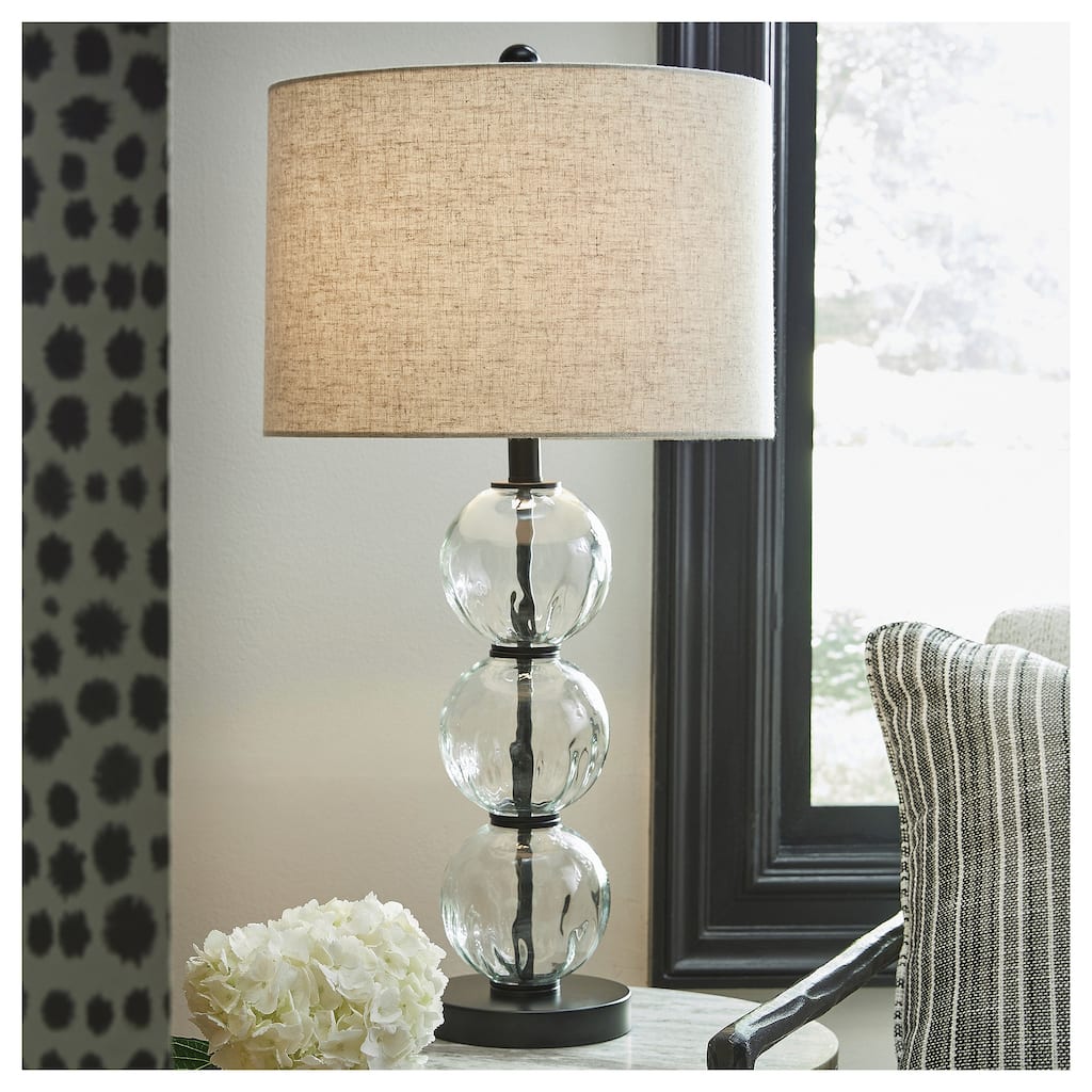 Signature Design by Ashley Airbal Clear/Black Table Lamp (Set of 2) - 14.88"W x 14.88"D x 29.38"H