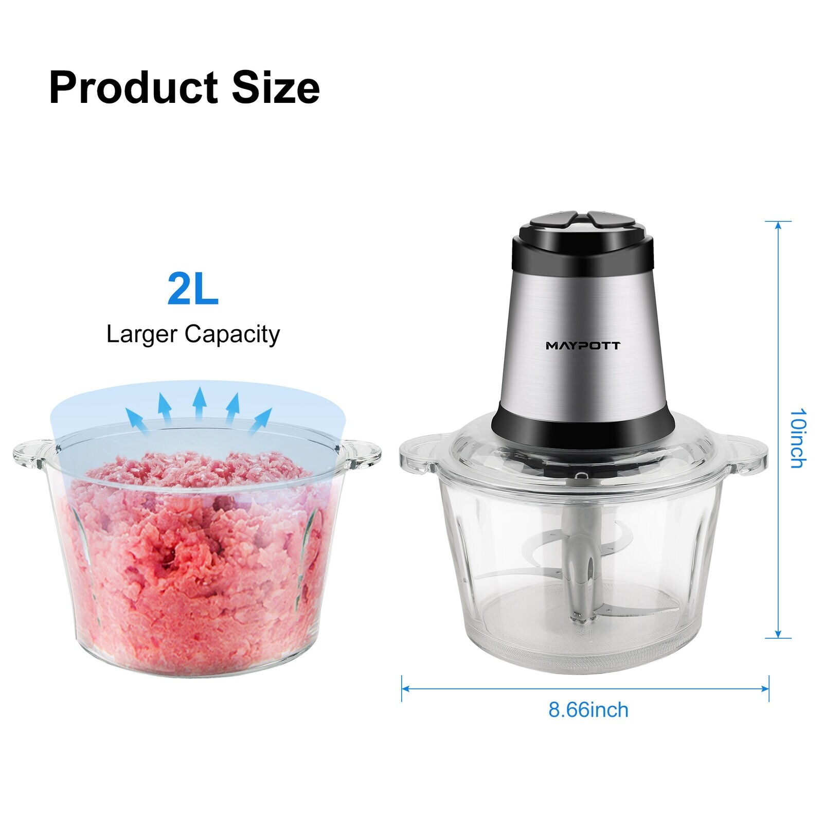 Electric Meat Grinder Home Kitchen Industrial Stainless Steel Sausage Maker  2L - M - Bed Bath & Beyond - 22985182