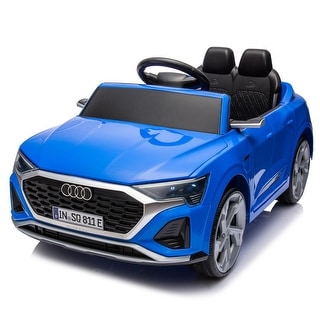 12V Licensed Audi SQ8 for Kids Electric Car with Dual Drive, Blue, 2-Seat