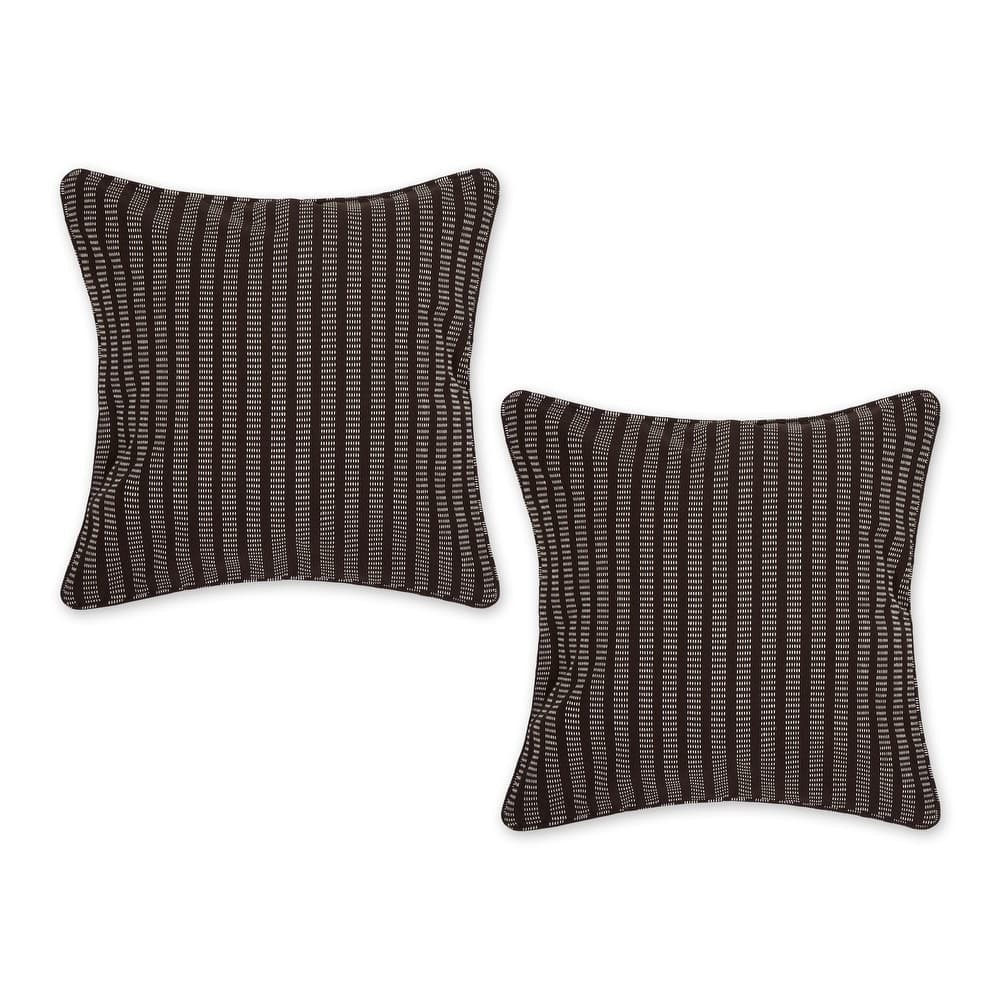 Off-White Dobby Stripes Recycled Cotton Pillow Cover 18x18 (Set of 2)