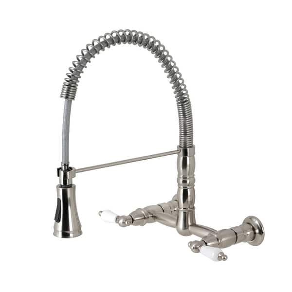 Heritage Two-Handle Wall-Mount Pull-Down Sprayer Kitchen ...