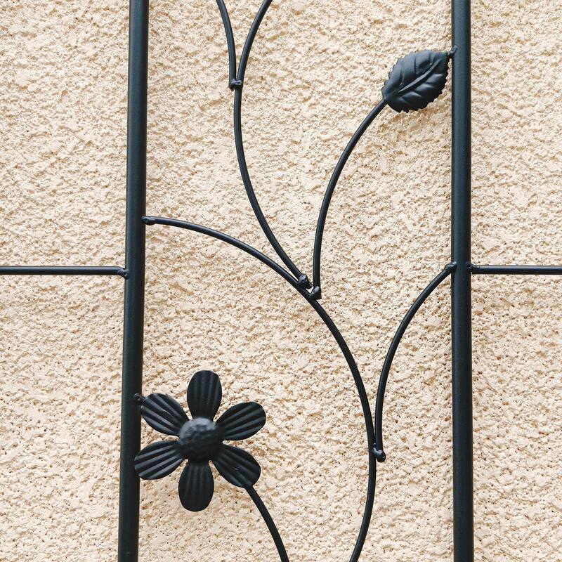 2 Pack Metal Garden Trellis 86.7" x 19.7" Rustproof Trellis for Climbing Plants Outdoor Flower Support - Black