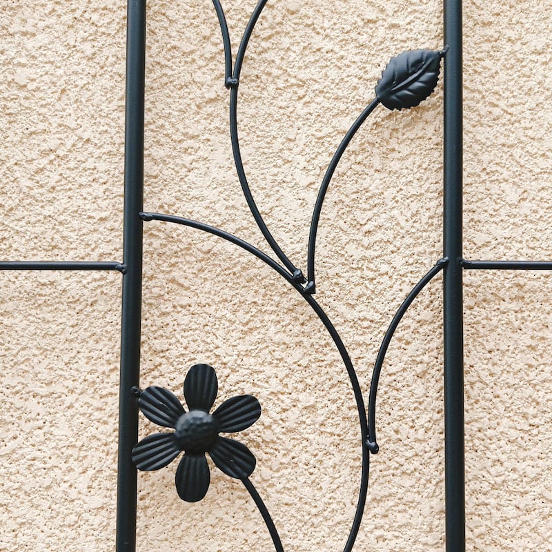 Black Metal Trellis for Garden Climbing Plants Supports for Roses Clematis or Vines - 19.7”W x 86.7”H
