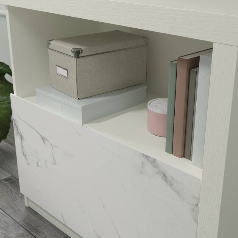 White Cubby Storage Organizer with Multiple Compartments for Office Entryway
