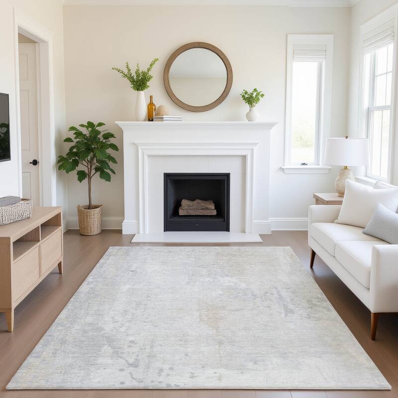 Premium Washable Super Soft Abstract Modern Mayfield Rug - 3' x 5' - Ivory