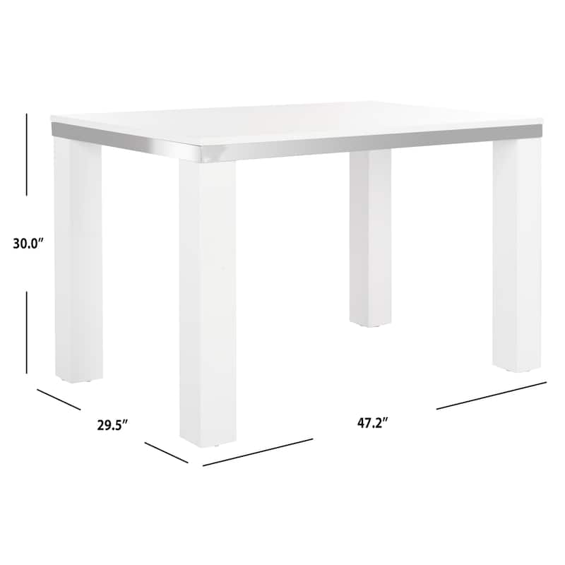 SAFAVIEH Lorrayne White Chrome Desk