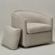 preview thumbnail 145 of 165, KINWELL 31"W Oak Frame Upholstered Swivel Barrel Armchair