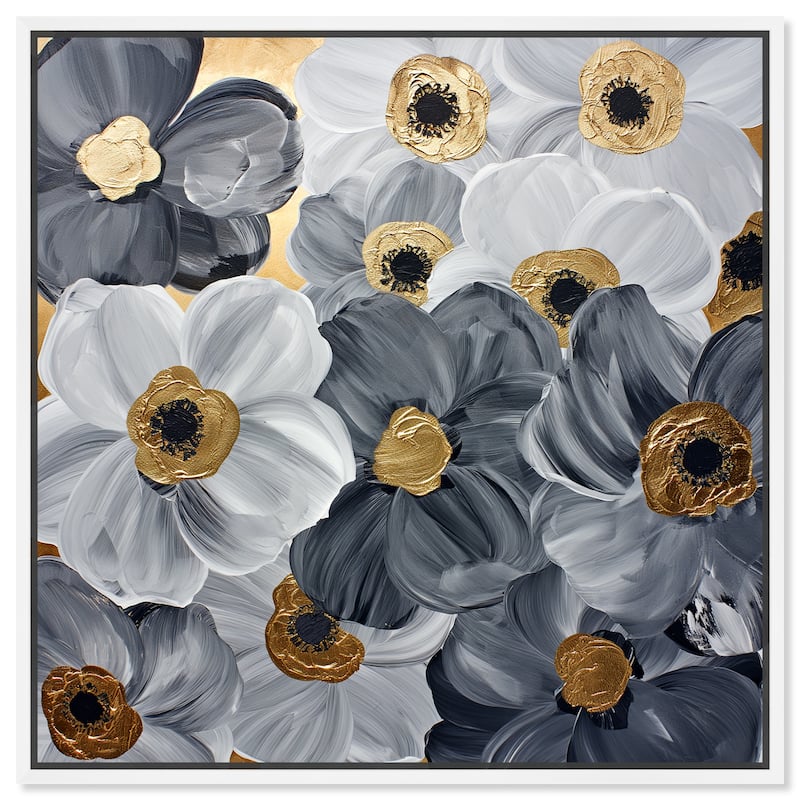 Art Remedy Fields And Fields Framed Floral Fine 1 Piece Canvas Wall Art - 21 x 21 - White