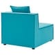 Thumbnail 7, Saybrook Outdoor Patio Upholstered Sectional Sofa Armless Chair. Changes active main hero.