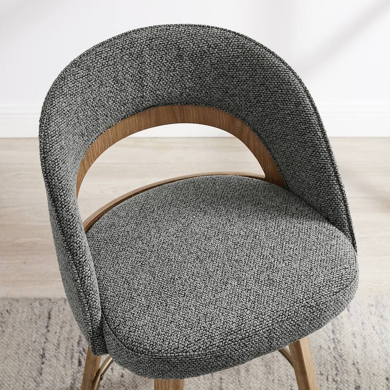 Art Leon Set of 2 Swivel Contemporary Counter Height Barstool with Bentwood Legs