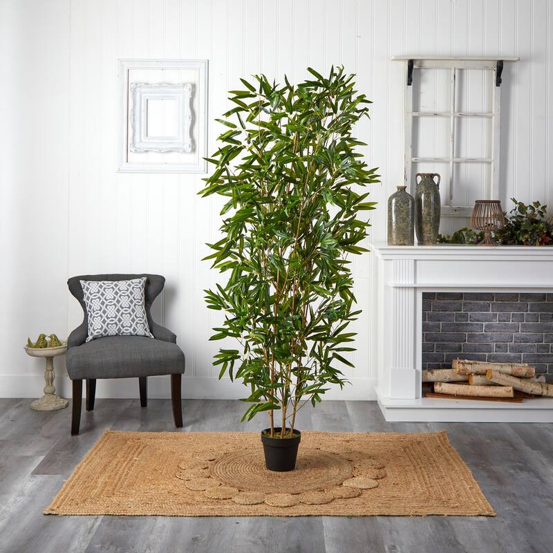 Artificial Bamboo Tree 6ft - Indoor Outdoor Real Touch Tropical Decor 72 inch - Green - 61 Inches and Over