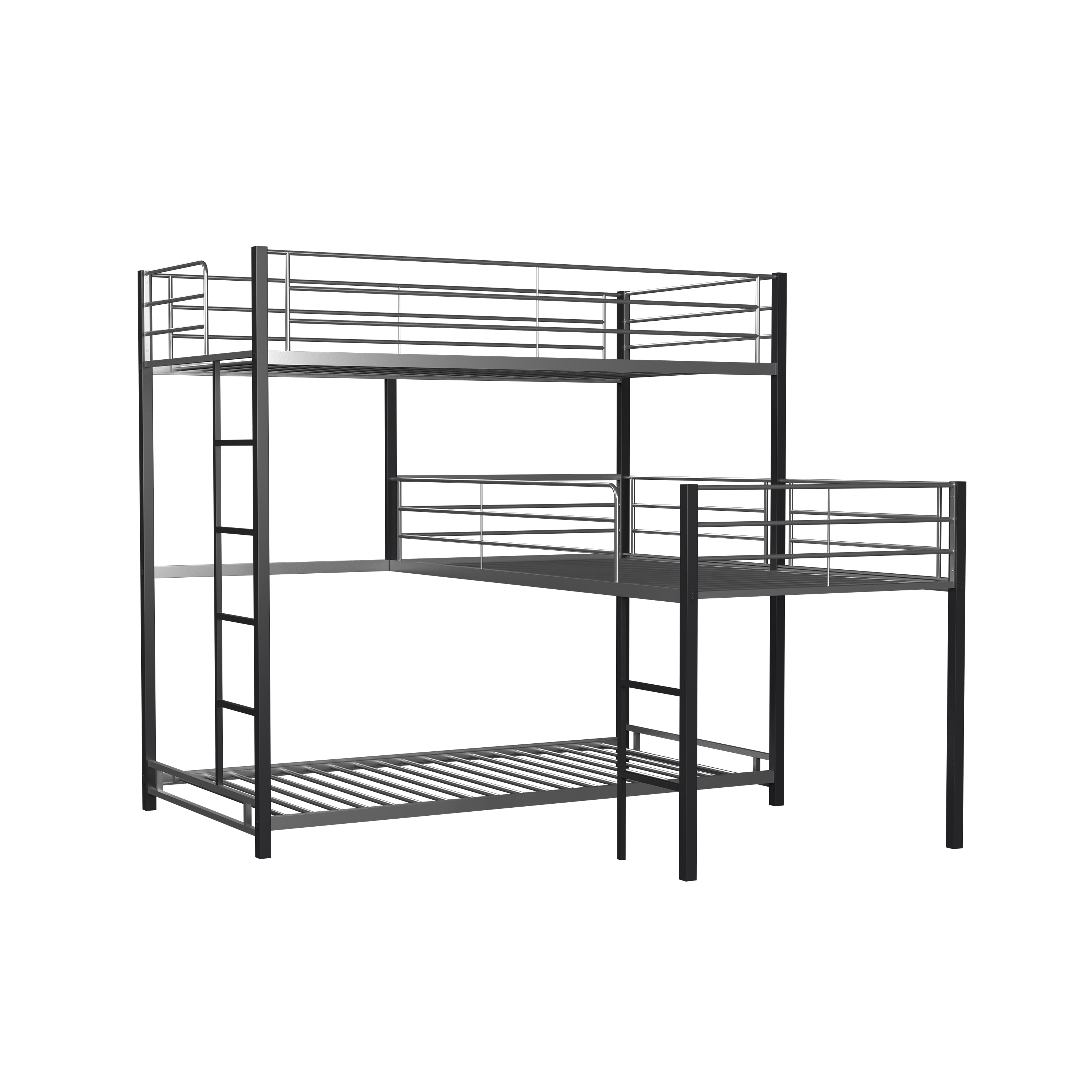Furniture of america hilt contemporary shop black twin triple bunk bed
