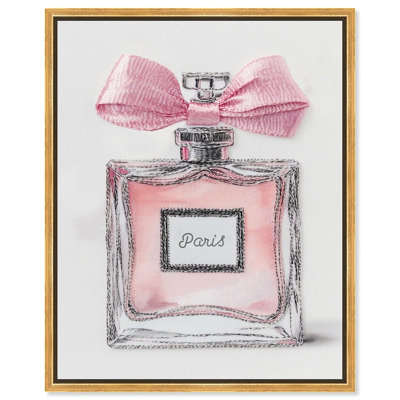 Simple Perfume Bow Canvas by Art Remedy - Gold - 30" x 36"