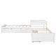 preview thumbnail 47 of 52, Twin Size L-Shaped Pine Wood Platform Bed with Trundle & Two Drawers, Bedroom Sofa Bed Frame with Built-in Desk for Guest Room