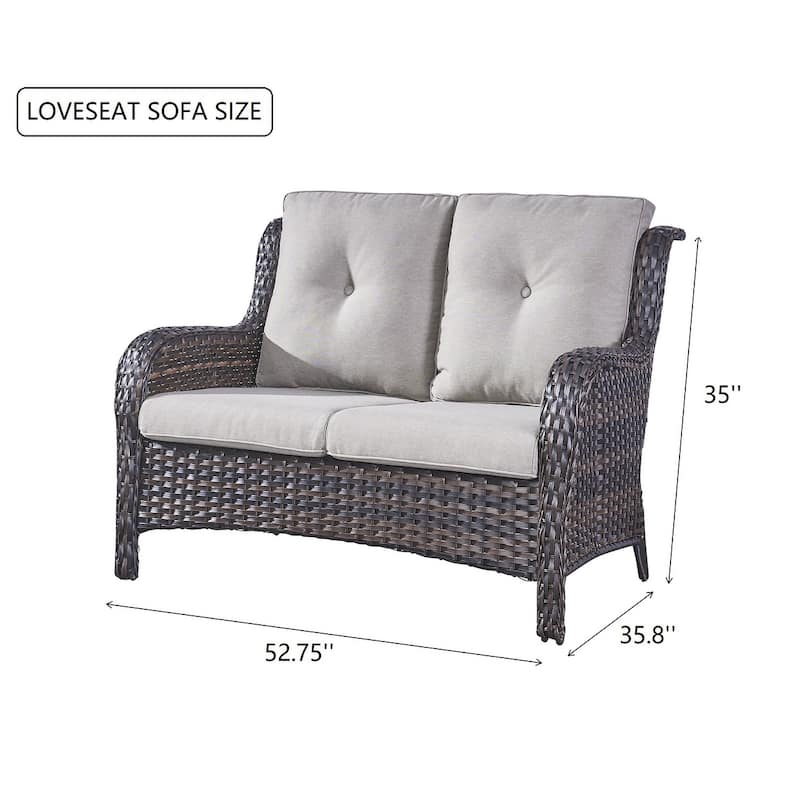 Gymojoy Outdoor Furniture Patio Sofa Loveseat Rattan Sofa Garden Sofa
