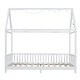 preview thumbnail 4 of 7, Wood Twin Size House Bed with Guardrail and LED