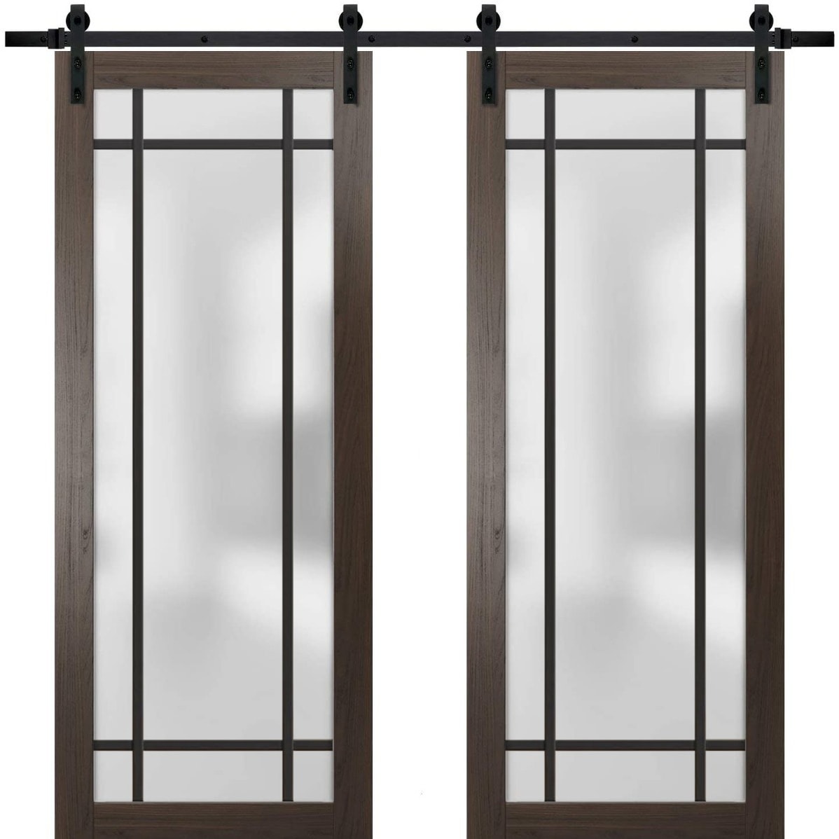 Sturdy Double Barn Door 56 x 80 Planum 2112 Chocolate Ash 13FT