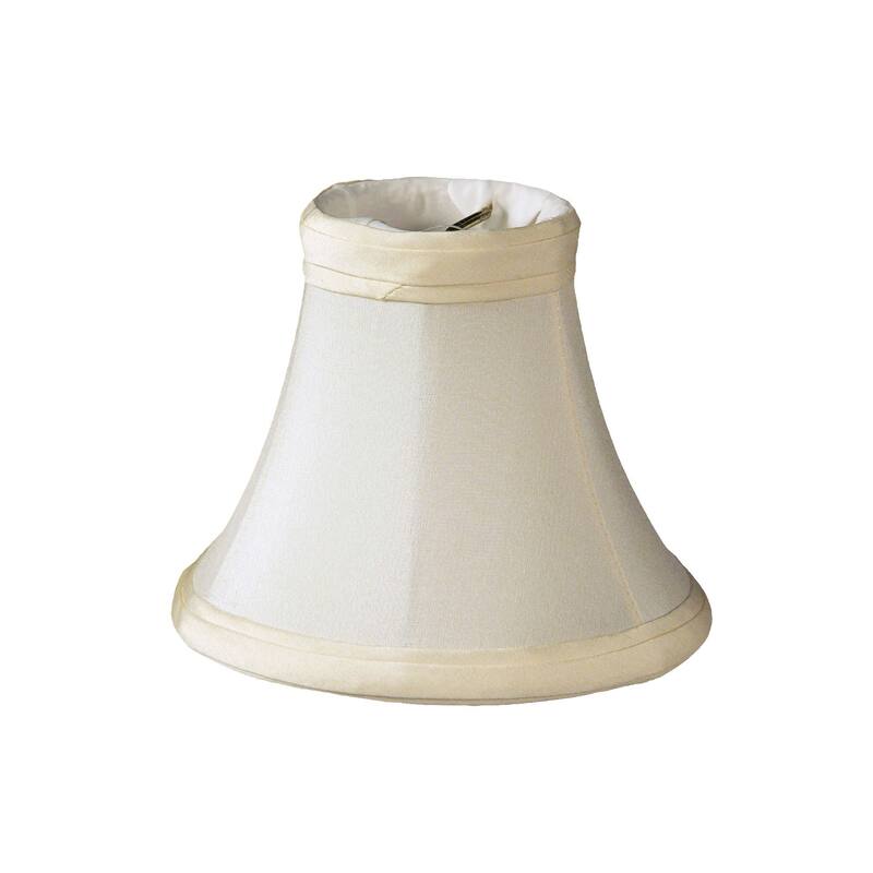 HomeRoots4" Slate Grey Premium Silk Set of 6 Chandelier Shantung Lampshades - 4
