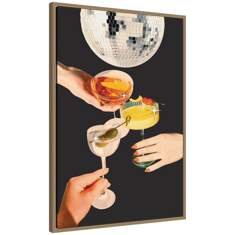Kate and Laurel Cheers Print by Honey Island Studio Framed Canvas Wall Art Print - 23 x 33