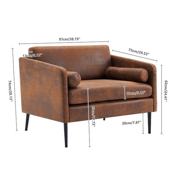 Modern Comfortable Single Sofa with Cushions and Metal Legs Bed Bath & Beyond 36249418