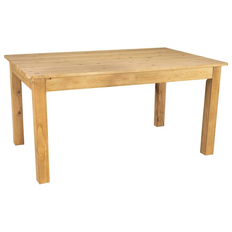 60" x 38" Rectangular Antique Rustic Solid Pine Farm Dining Table