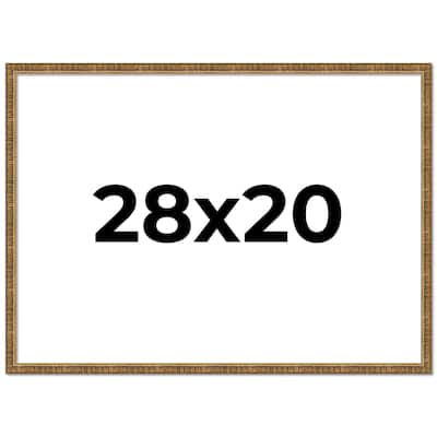 28x20 Frame Gold Kingsley Distressed Solid Wood Picture Frame Width