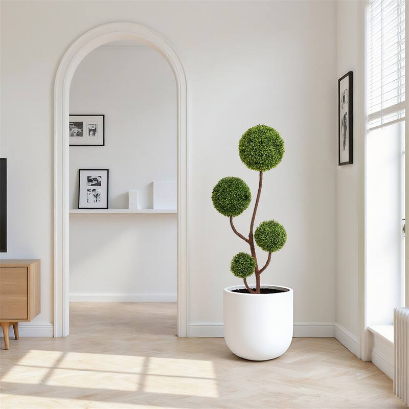 5FT Artificial Boxwood Topiary Tree - Green