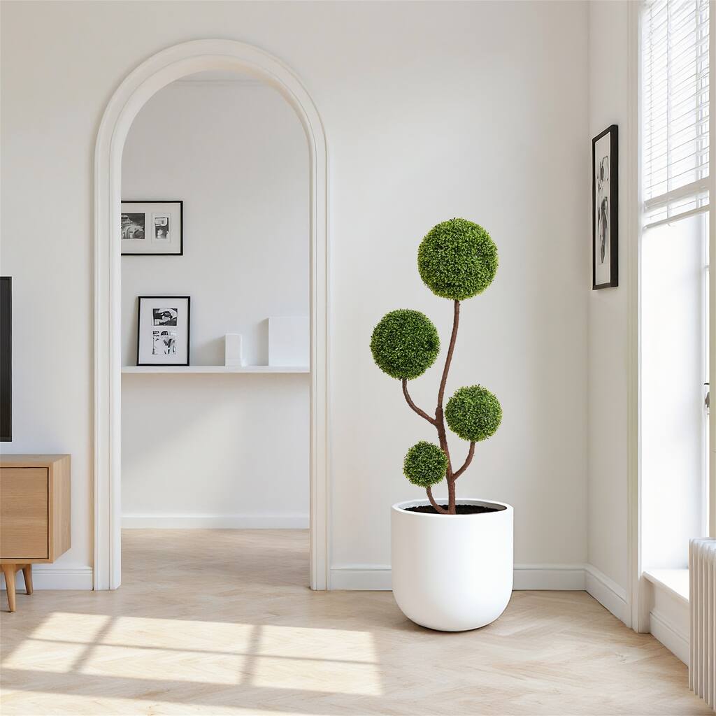 5FT Artificial Boxwood Topiary Tree