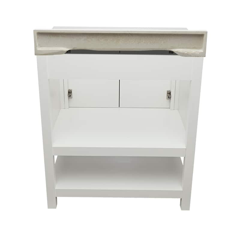 Taos 31 in. W x 22 in. D x 36 in. H Bath Vanity in with White Cultured Marble Top Single Hole.