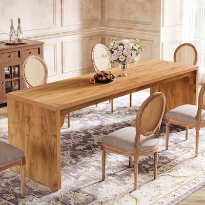 78-Inch Large Long Kitchen Dining Table, Rectangular Wood Dinner Table for Home