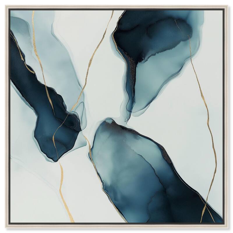 Cerulean Flow II Canvas by Art Remedy - 40" x 40" - Silver