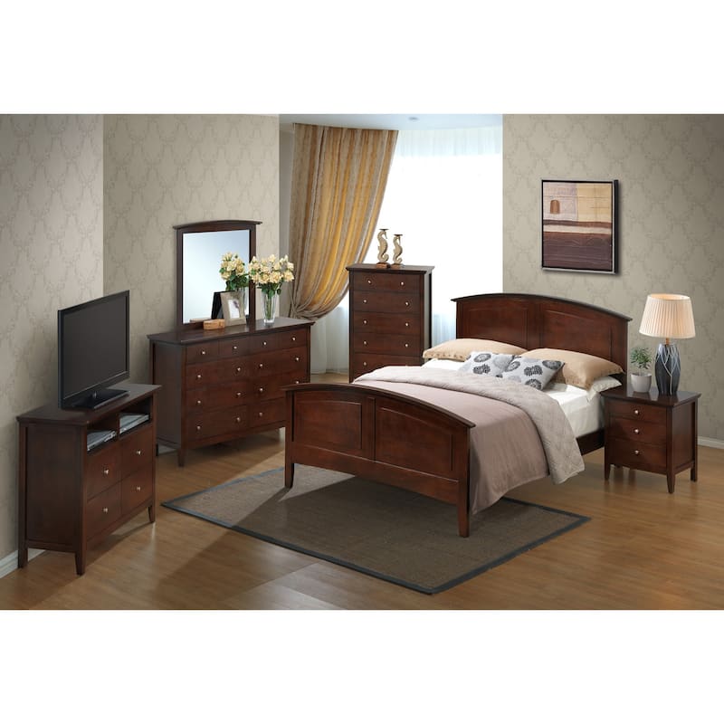 Curved Rail Queen Panel Bed - 83" - Brown